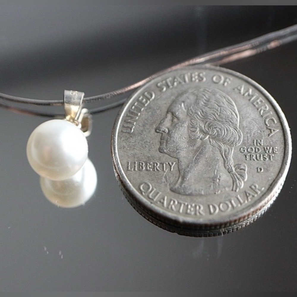 Pearl pendant on Italian Sterling Silver 925 Necklace with Gift box - Picture 5 of 7
